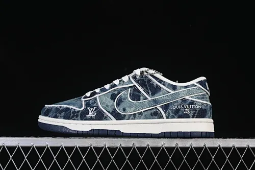 All categories Nk SB Dunk Series Nk SB Dunk Low High-end customized low-top sneakers Nike SB Dunk Low LV co-branded blue denim High-end customized low-top casual sneakers SC0601-466
